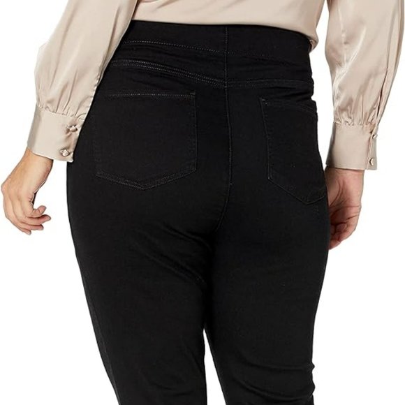 NWT NYDJ PULL-ON SKINNY ANKLE JEANS WITH SIDE SLIT BLACK PLUS 22W- LIFT TUCK - Picture 5 of 13